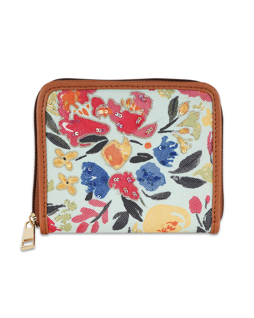 Splash Rose Top Zip Wallet