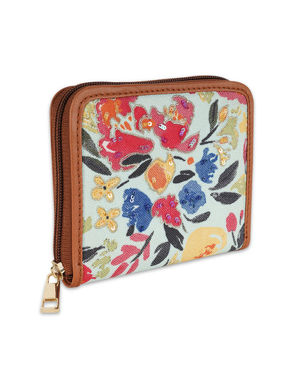 Splash Rose Top Zip Wallet