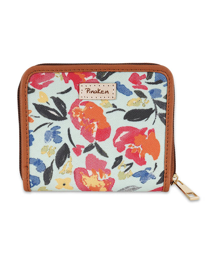 Splash Rose Top Zip Wallet