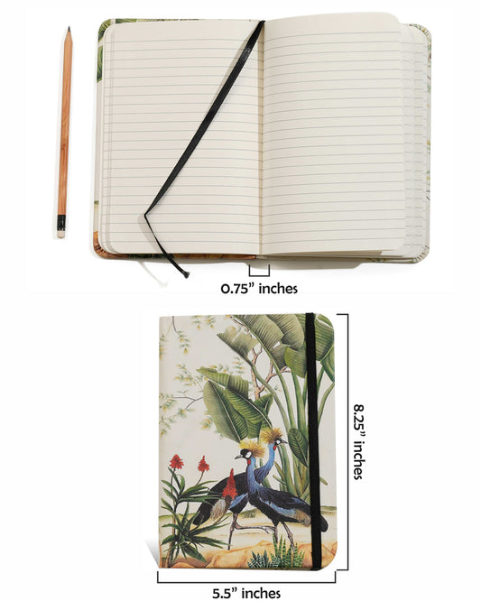 Crowned Crane 8 X 6 Notebook With Vegan Leather