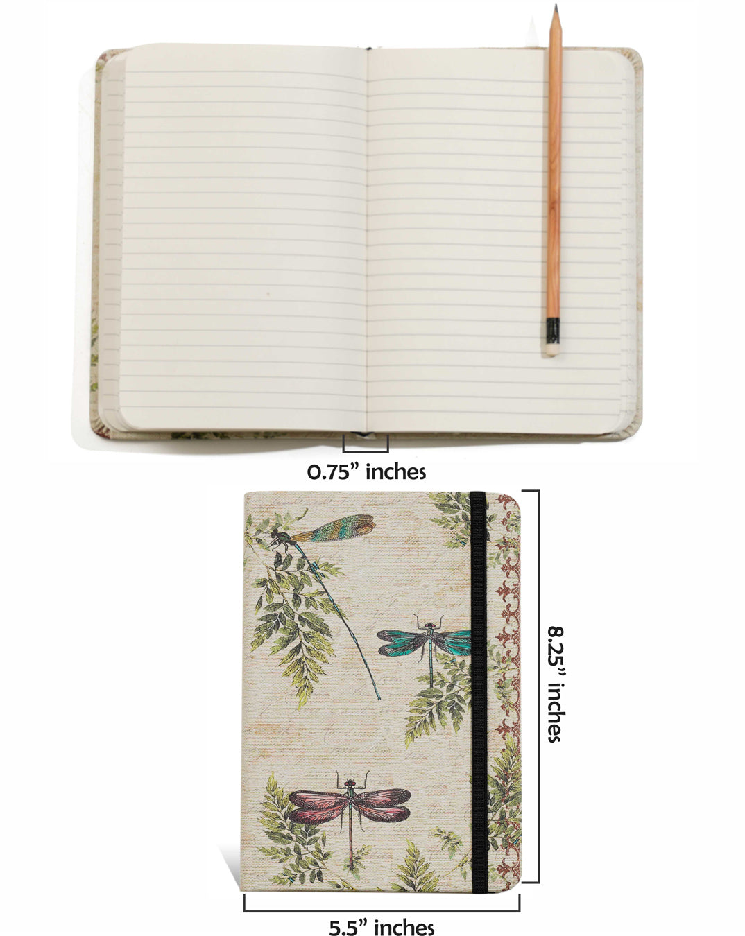 Dragonfly 8 X 6 Vegan Leather Notebook