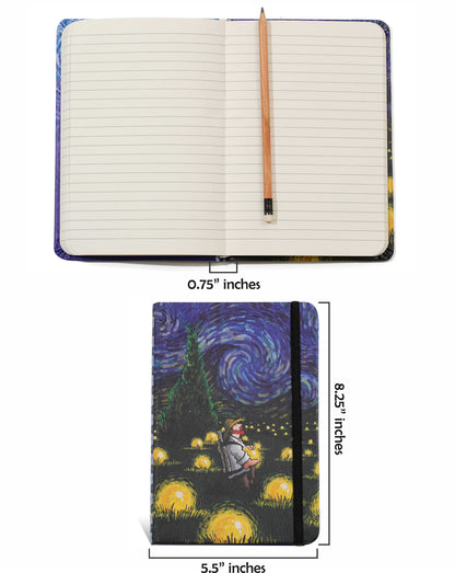 Starry Night 8 X 6 Vegan Leather  Notebook